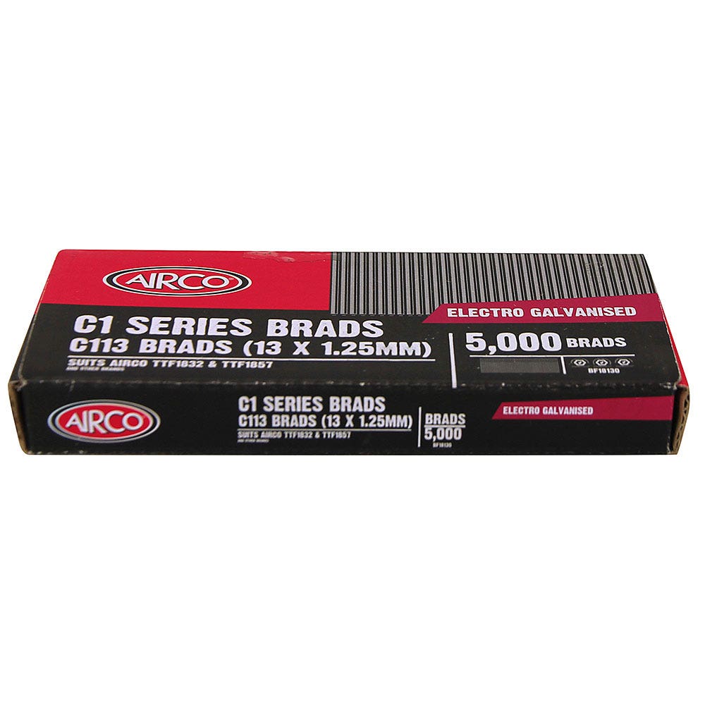 AIRCO C100 Series Electro Galvanised Brad Nail - 13mm Box of 5000 BF18130