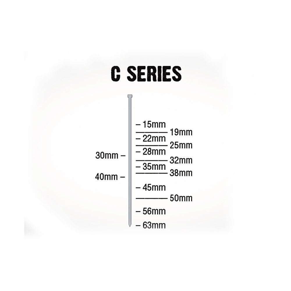 AIRCO C Series Brad Nails - 25 x 1.6mm BC16250