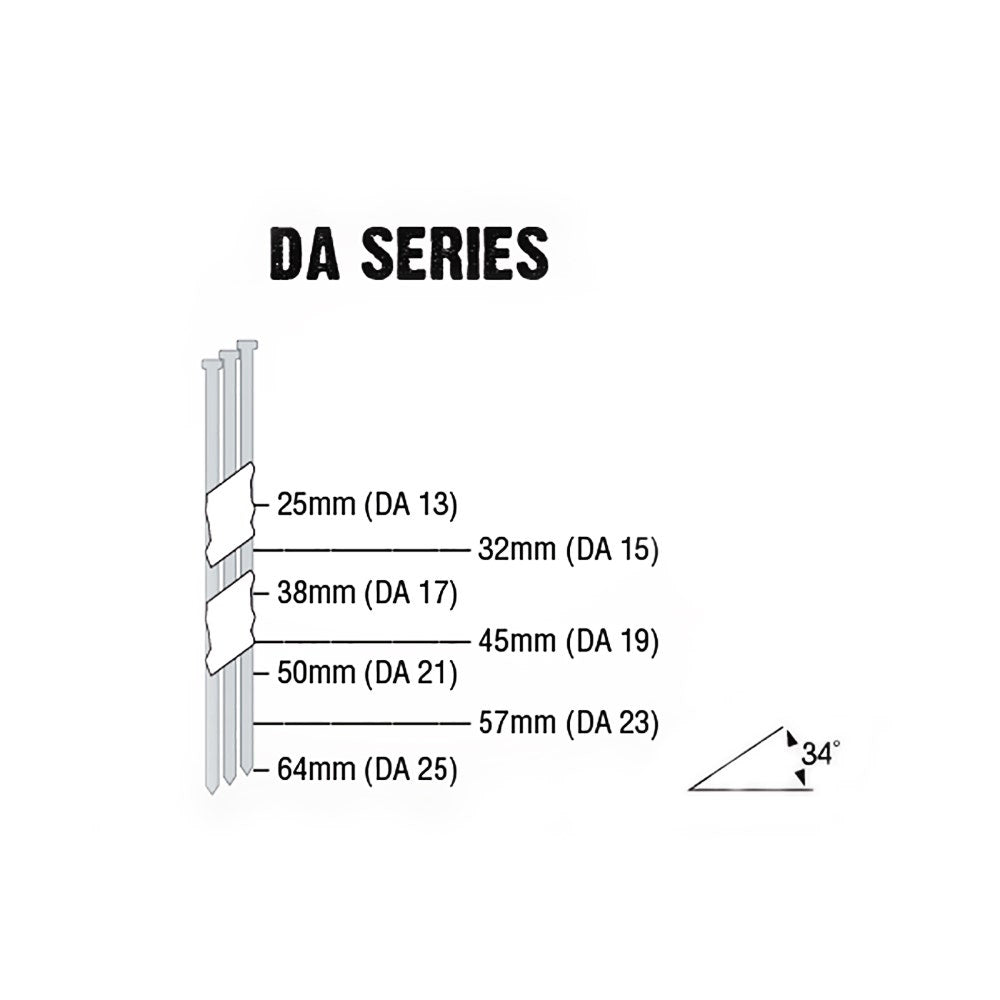 AIRCO DA Series Bright Steel Brad Nails - 50 x 1.8mm BD21500