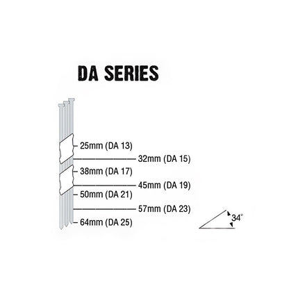 AIRCO DA Series Bright Steel Brad Nails - 50 x 1.8mm BD21500