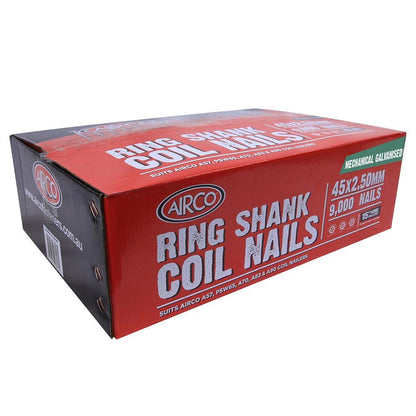 AIRCO Fencing Coil Nail Ring Shank Machanical Galvanised 45mm Box of 9000 YA45258R