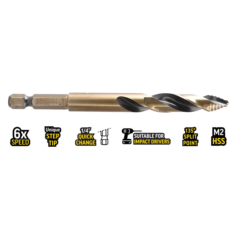 ALPHA 3-13mm 1 4-HX ONSITE+ Step Tip Drill Bit Set - 23 Piece SM23ST