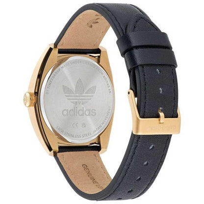 Adidas Originals Edition One Gold Tone Black Strap Watch AOFH22512