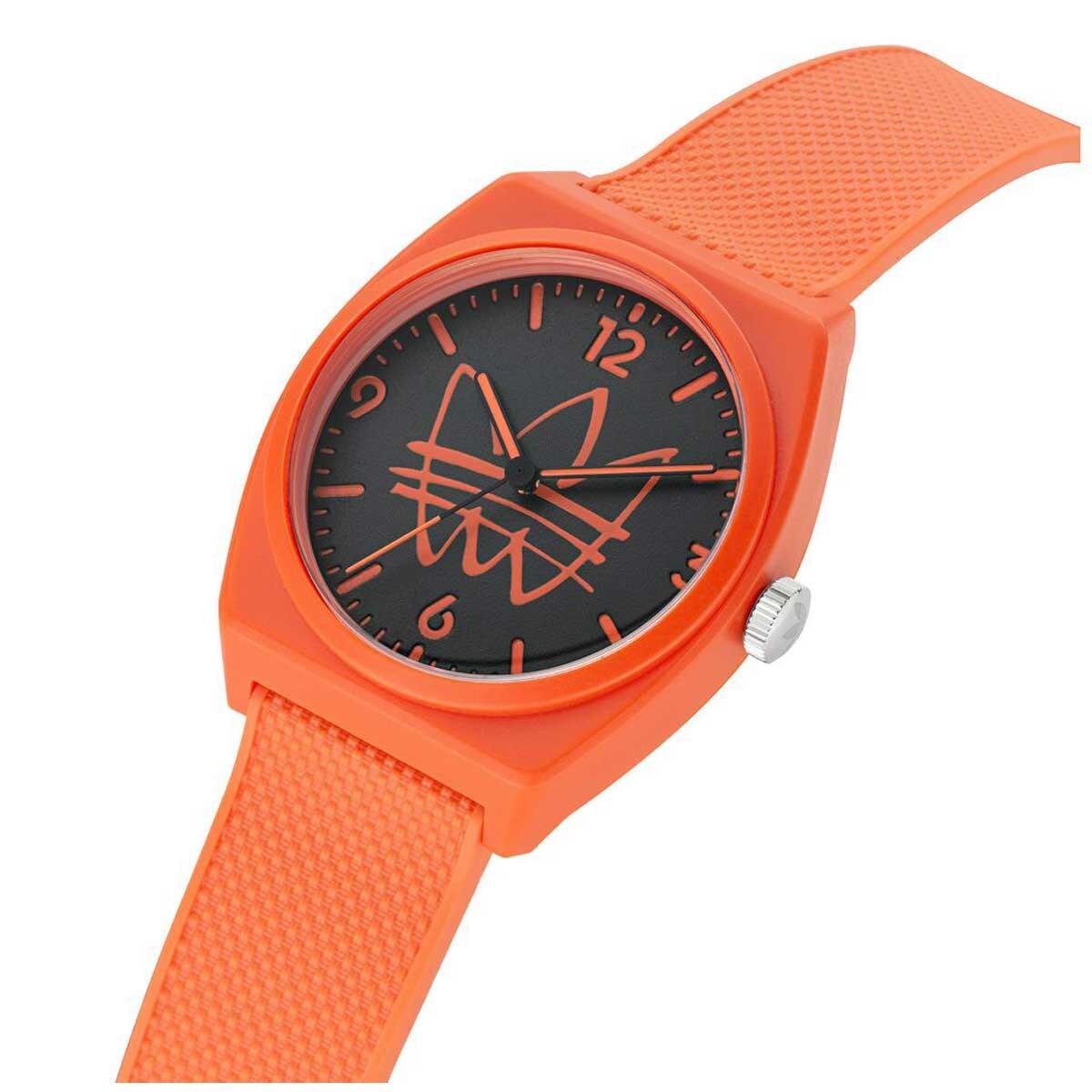 Adidas Originals Project Two Orange Resin Strap Analogue Watch AOST22562