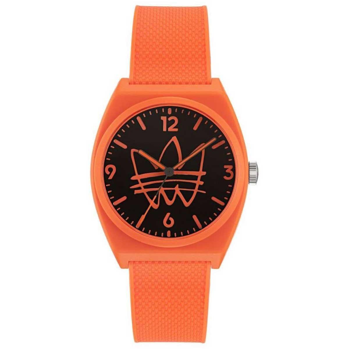 Adidas Originals Project Two Orange Resin Strap Analogue Watch AOST22562