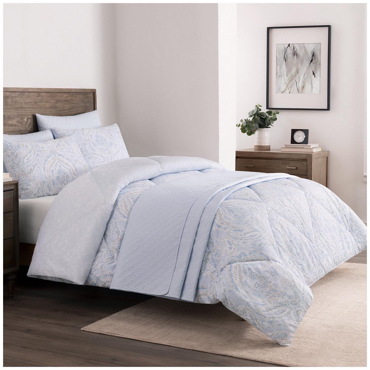 Adorn Home Comforter Queen 6 Piece Set Amara Neutral