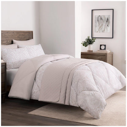 Adorn Home Comforter Queen 6 Piece Set Amara Neutral
