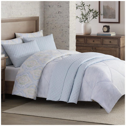 Adorn Home Comforter And Coverlet Queen 6 Piece Set Blue Oliver