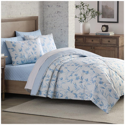 Adorn Home Comforter And Coverlet Queen 6 Piece Set Blue Emilia