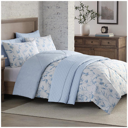 Adorn Home Comforter And Coverlet Queen 6 Piece Set Blue Emilia