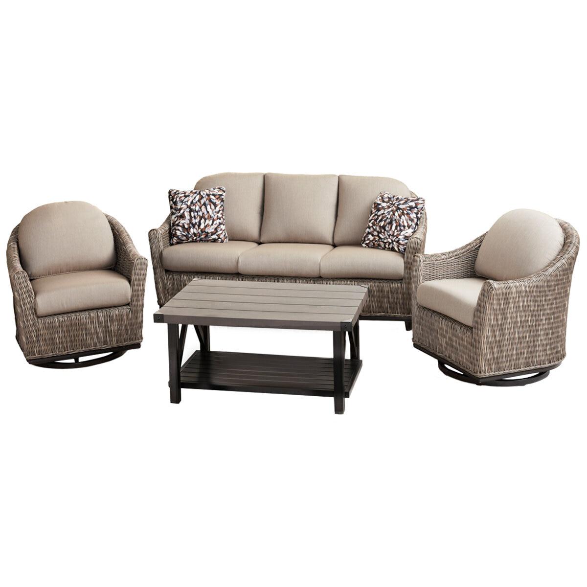 Agio Amelia Woven Deep Seating 4 Piece Set