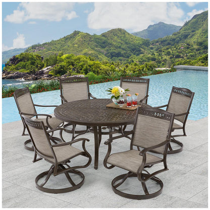 Agio Cullman Sling 7 Piece Dining Set