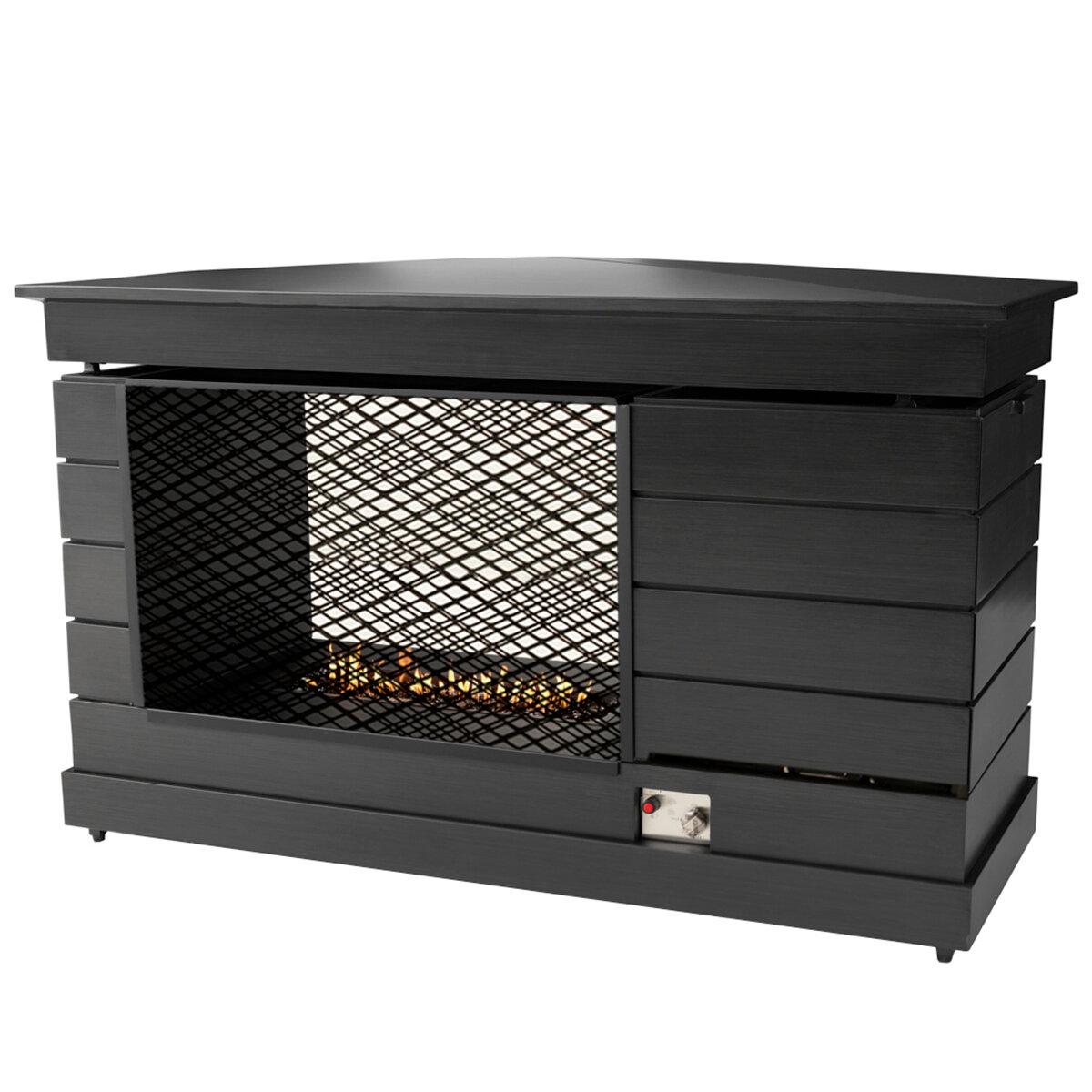 Agio Highcliff Woven Deep Seating With Fireplace Furniture Set 6 Piece