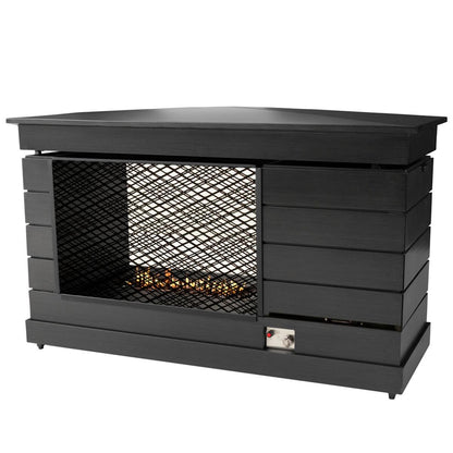 Agio Highcliff Woven Deep Seating With Fireplace Furniture Set 6 Piece