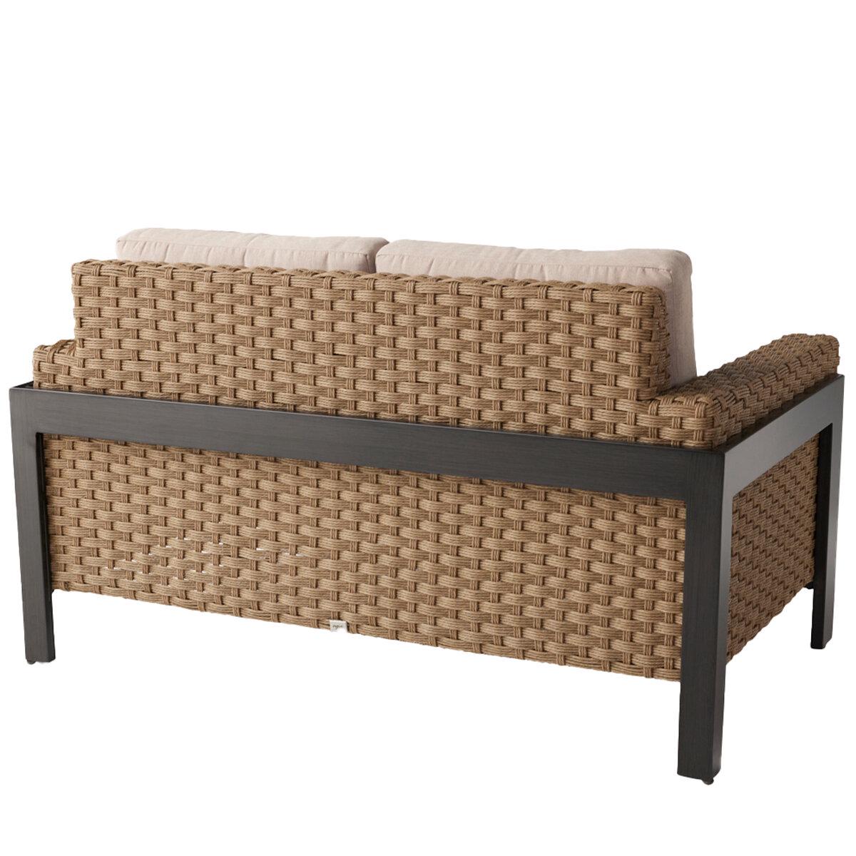 Agio Highcliff Woven Deep Seating With Fireplace Furniture Set 6 Piece
