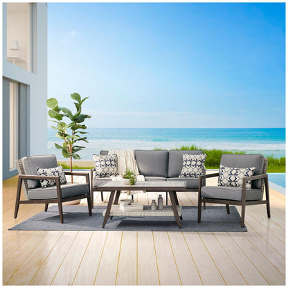 Agio Keats Woven Deep Seating 4 Piece Set