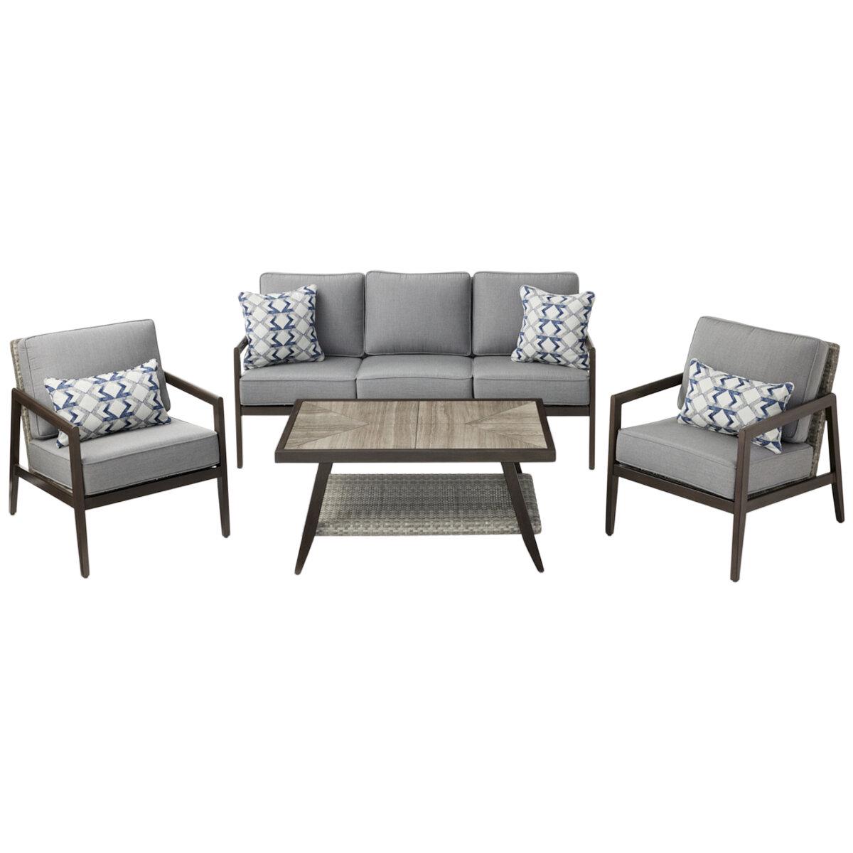 Agio Keats Woven Deep Seating 4 Piece Set