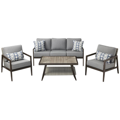 Agio Keats Woven Deep Seating 4 Piece Set