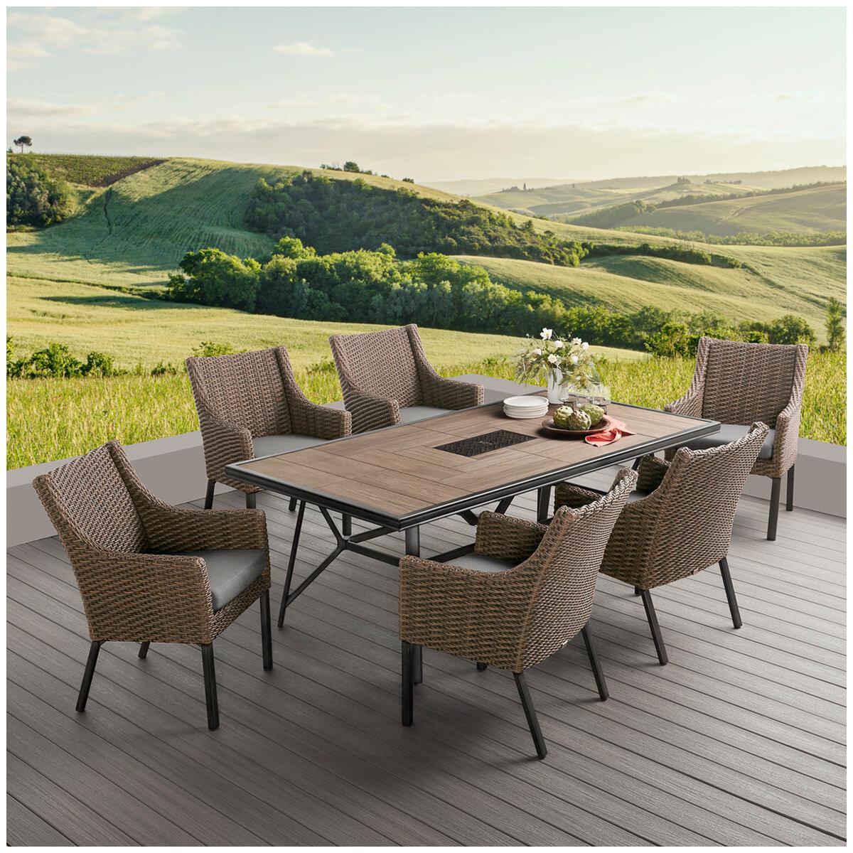 Agio Portland Woven 7 Piece Dining Set