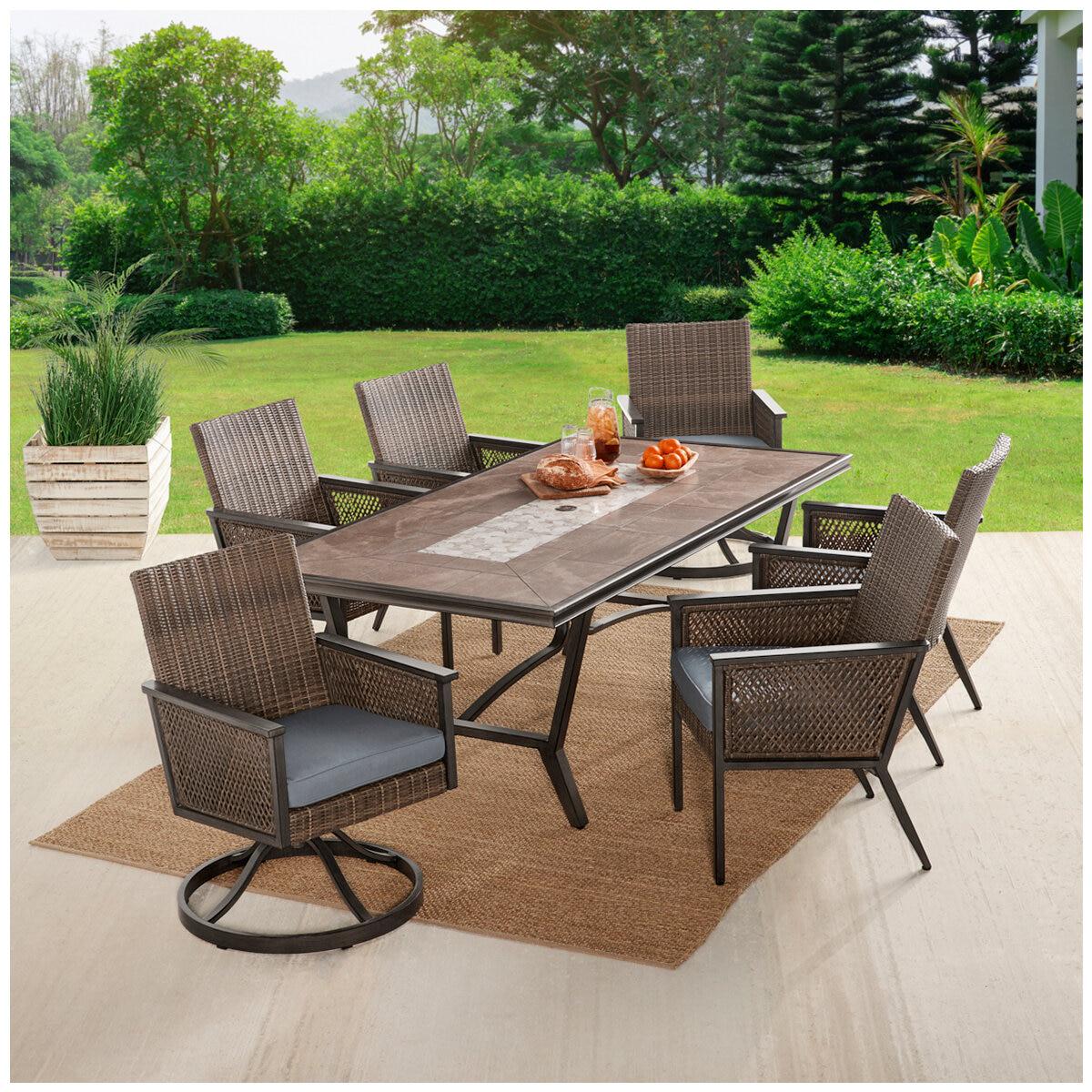 Agio Summerton Woven 7 Piece Dining Set