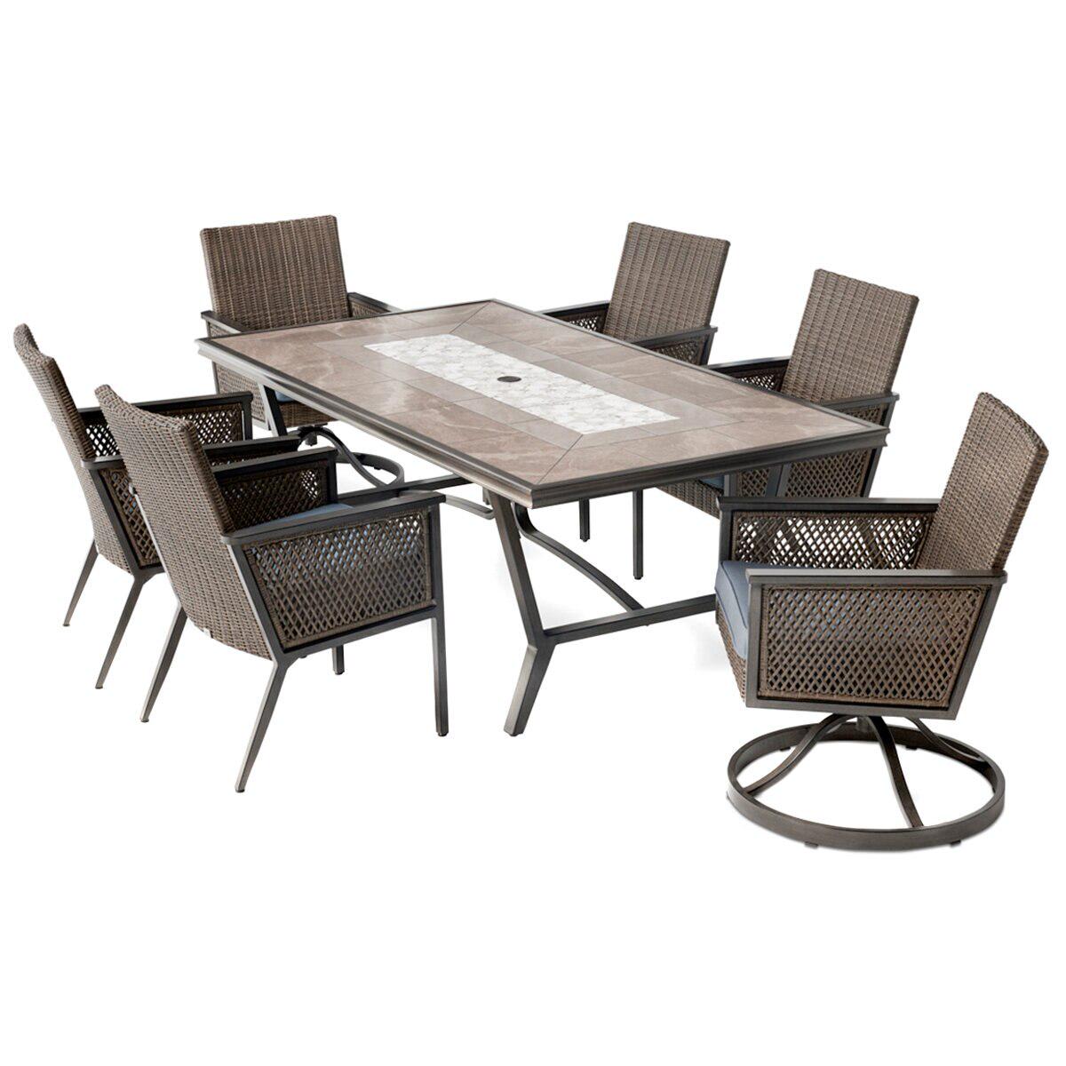 Agio Summerton Woven 7 Piece Dining Set