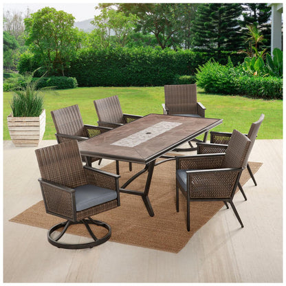 Agio Summerton Woven 7 Piece Dining Set