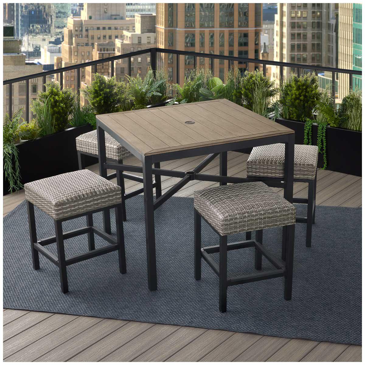Agio Winlock Woven 5 Piece High Dining Set