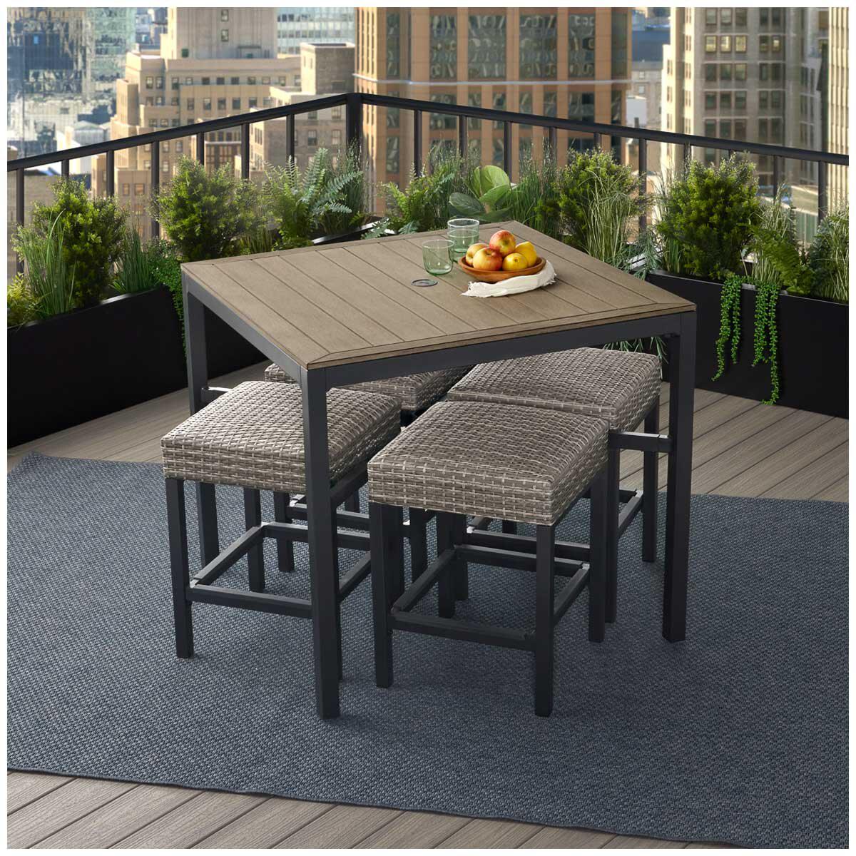 Agio Winlock Woven 5 Piece High Dining Set