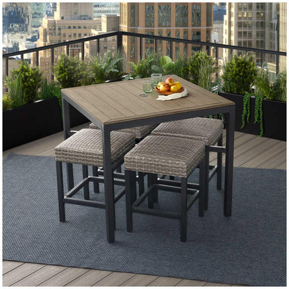 Agio Winlock Woven 5 Piece High Dining Set