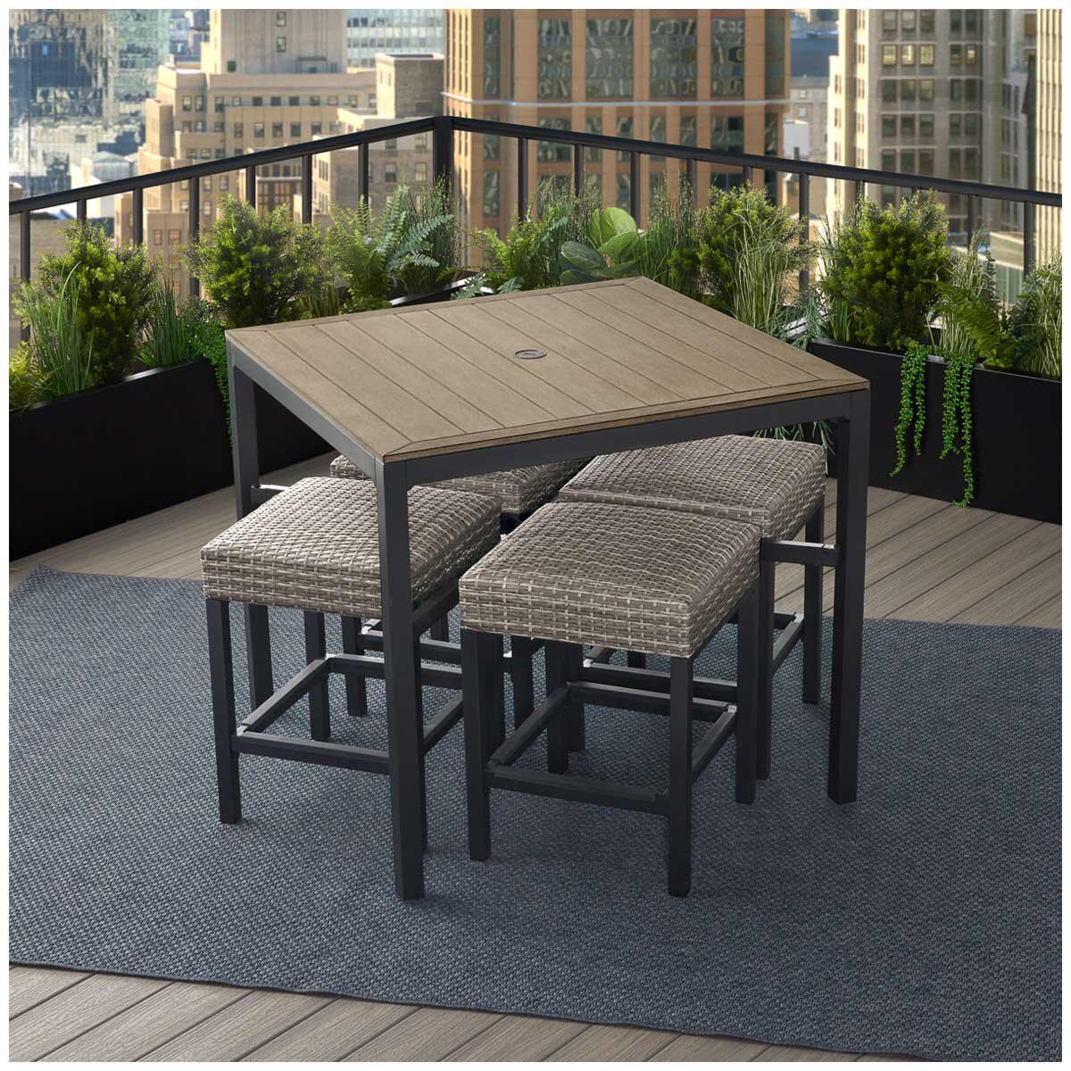 Agio Winlock Woven 5 Piece High Dining Set
