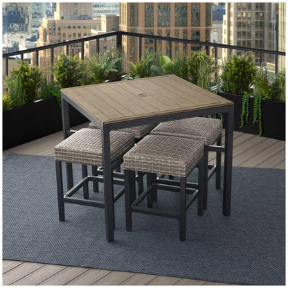 Agio Winlock Woven 5 Piece High Dining Set