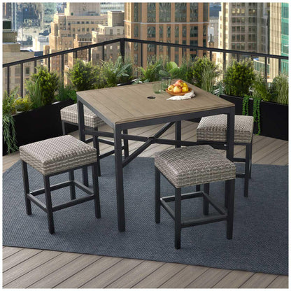 Agio Winlock Woven 5 Piece High Dining Set