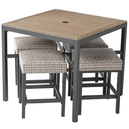 Agio Winlock Woven 5 Piece High Dining Set
