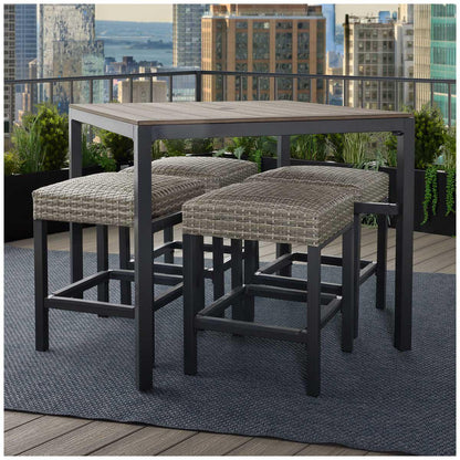 Agio Winlock Woven 5 Piece High Dining Set