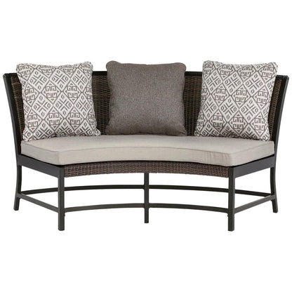 Agio Woven Bench 4 Piece Dining Set