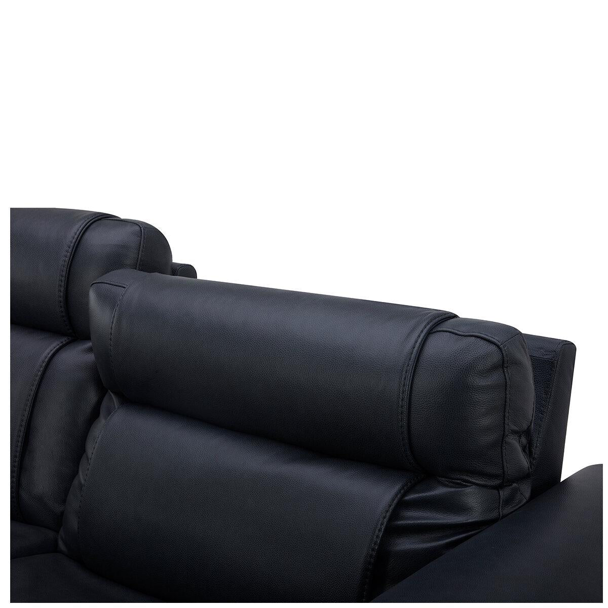 Aiden and Ivy Leather Power Reclining Sofa With Power Headrests
