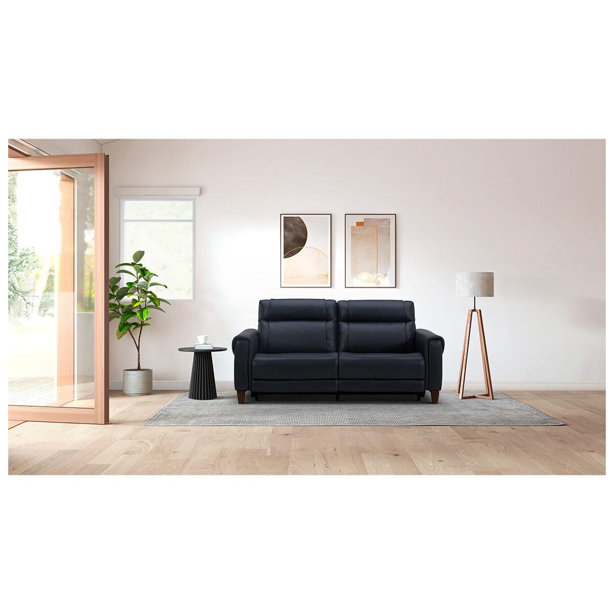 Aiden and Ivy Leather Power Reclining Sofa With Power Headrests