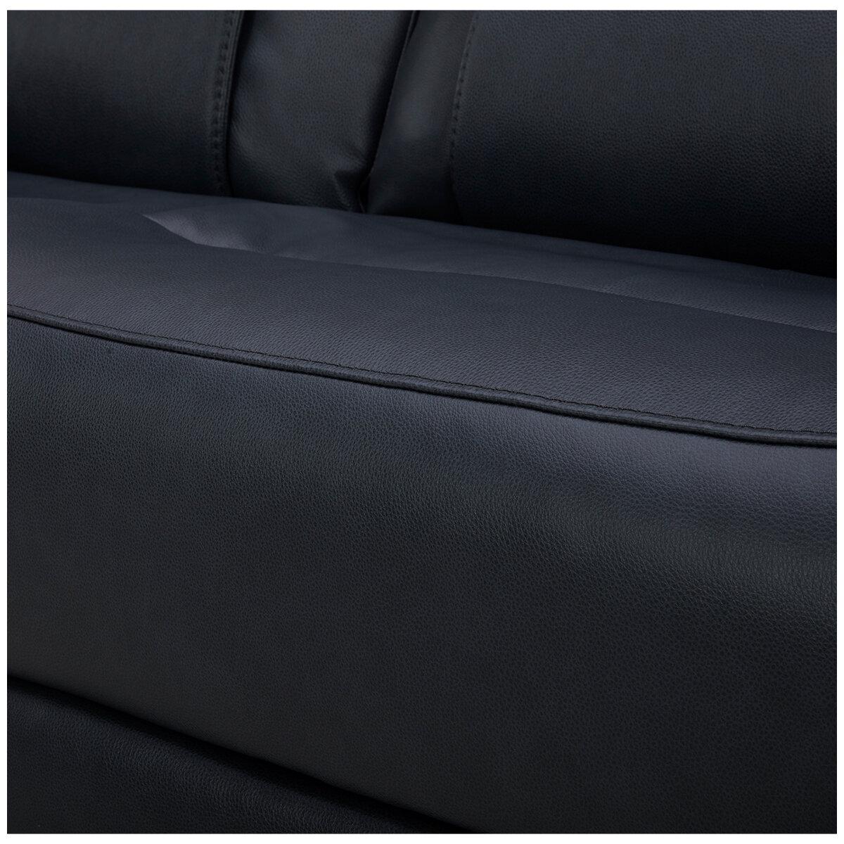 Aiden and Ivy Leather Power Reclining Sofa With Power Headrests