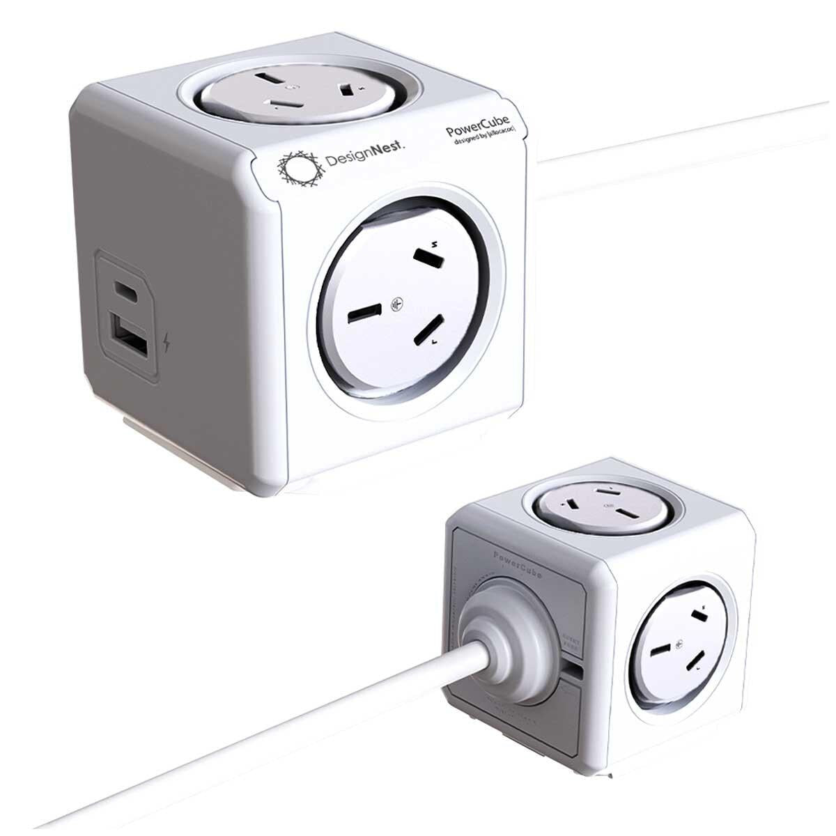 Allocacoc PowerCube With 4 Power Outlets And USB A+C Ports 2 x 1.5M