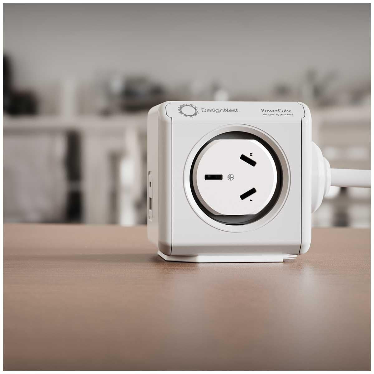 Allocacoc PowerCube With 4 Power Outlets And USB A+C Ports 2 x 1.5M