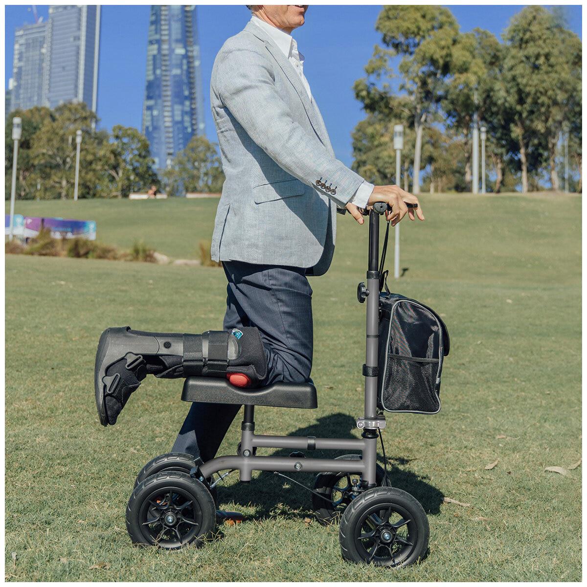 Altus Knee Walker Scooter All Terrain 10 Inch Wheel Titanium
