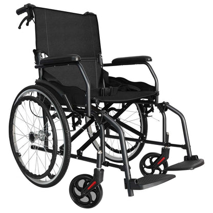 Altus Transport Wheelchair Lightweight Folding Self Propelled 20 Inch Wheel Black
