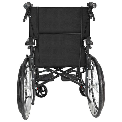 Altus Transport Wheelchair Lightweight Folding Self Propelled 20 Inch Wheel Black