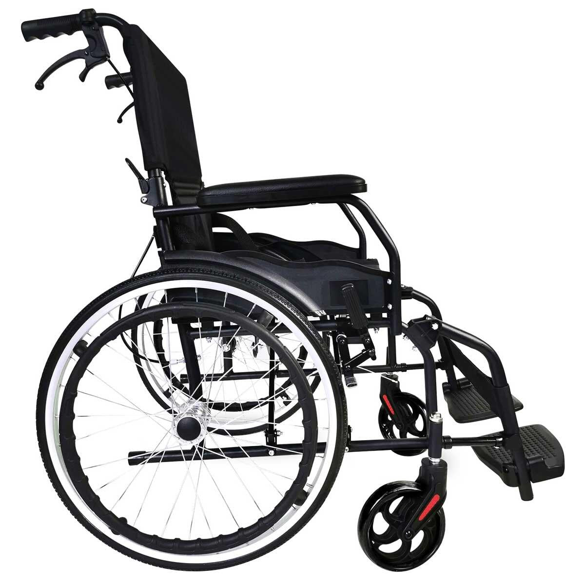 Altus Transport Wheelchair Lightweight Folding Self Propelled 20 Inch Wheel Black