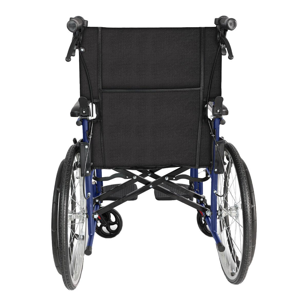 Altus Transport Wheelchair Lightweight Folding Self Propelled 20 Inch Wheel Blue