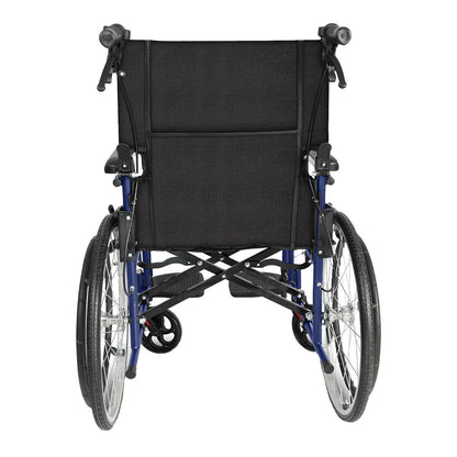 Altus Transport Wheelchair Lightweight Folding Self Propelled 20 Inch Wheel Blue
