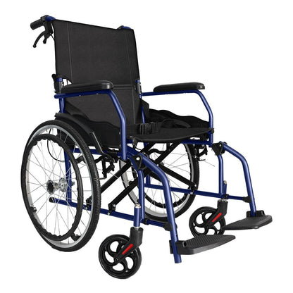 Altus Transport Wheelchair Lightweight Folding Self Propelled 20 Inch Wheel Blue
