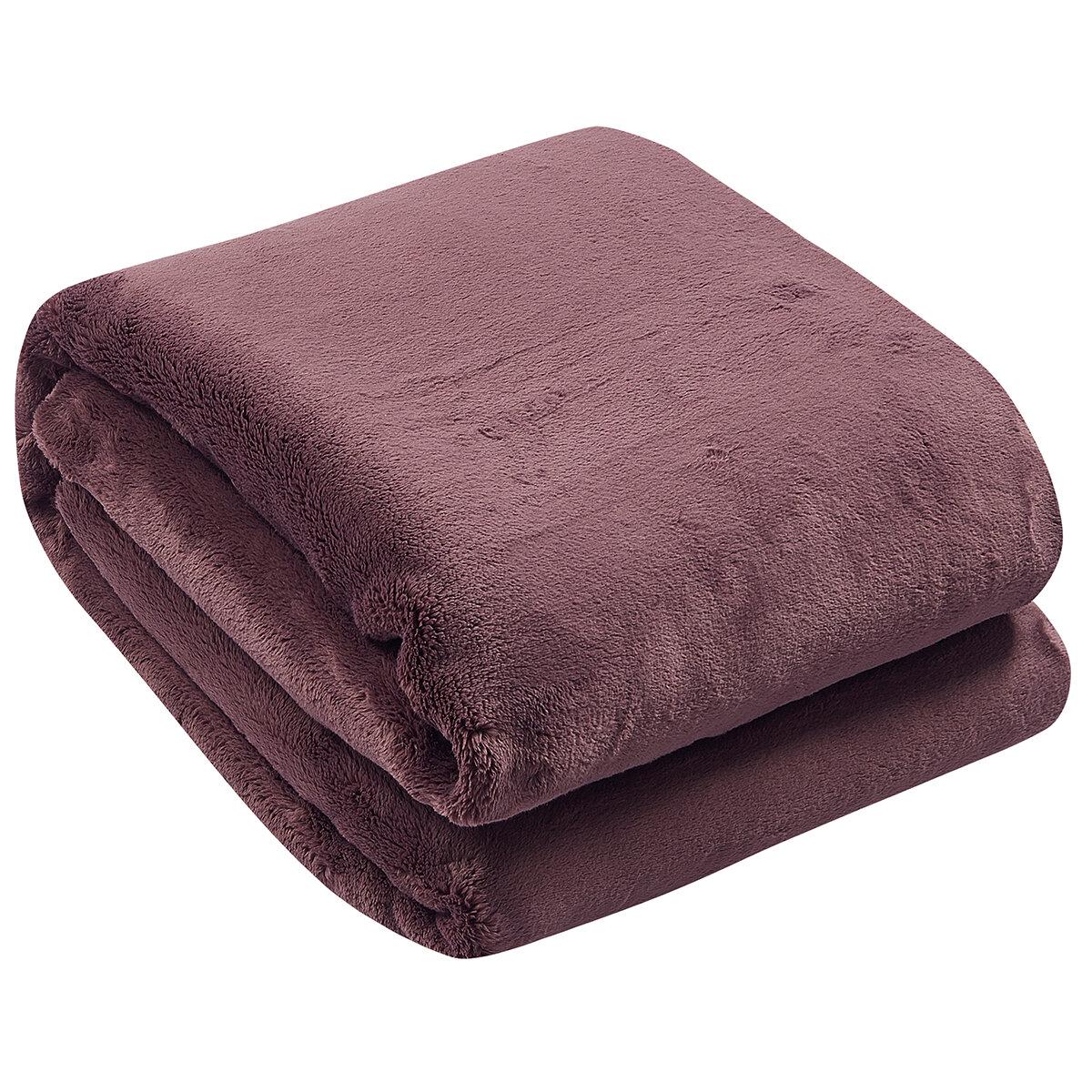 Amari Luxury Velvet Throw 152cm x 177cm Light Brown