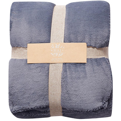 Amari Luxury Velvet Throw 152cm x 177cm Blue