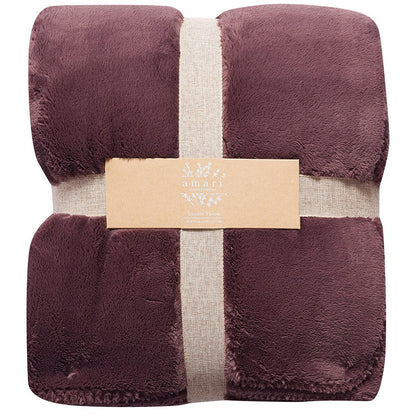 Amari Luxury Velvet Throw 152cm x 177cm Light Brown